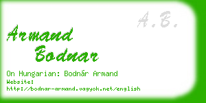 armand bodnar business card